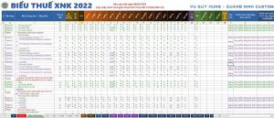 bieu thue xnk 2022 Tin Phat