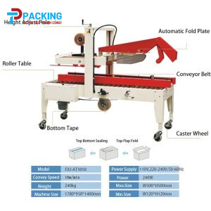 Máy dán thùng carton tự động gập nắp