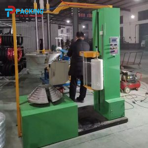 Máy quấn màng co chồng cuộn lốp xe