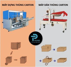 su khac biet giua may dung thung carton va may dan thung carton