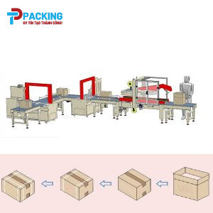 DÂY CHUYỀN DÁN THÙNG CARTON VÀ ĐÓNG ĐAI TỰ ĐỘNG TPL-CSS03