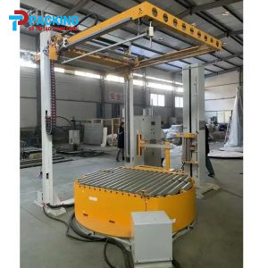 Máy quấn màng pallet tự động phủ tấm nóc