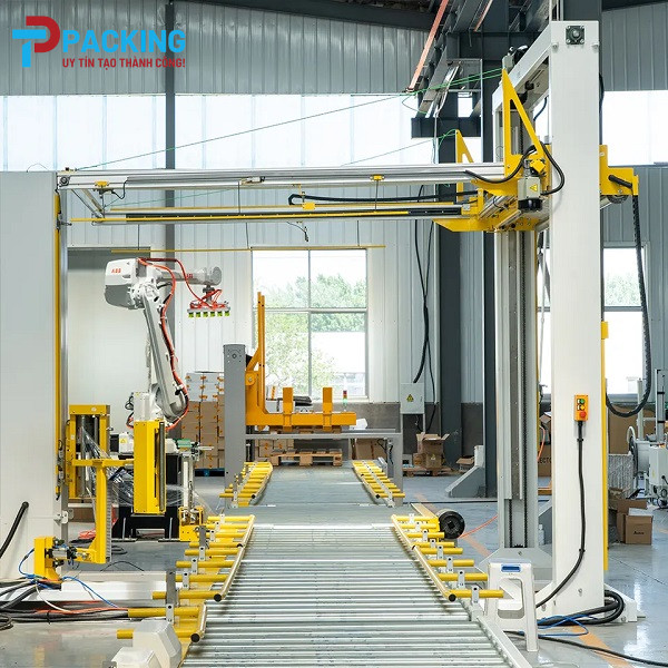 Máy quấn pallet phủ nóc