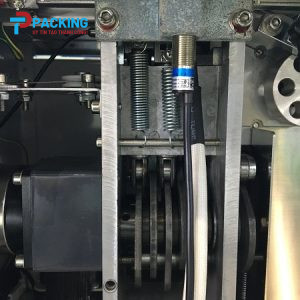 Máy bó đai giấy có băng tải cụm ép