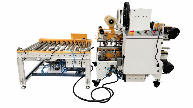 Cấu tạo máy dán mép và góc thùng carton tự động FXJ-P5050