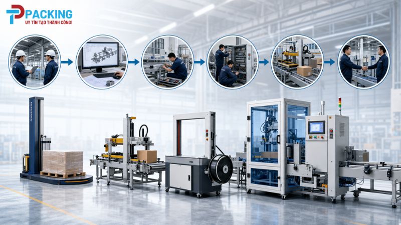 Quy Trình Lắp Đặt Dây Chuyền Đóng Gói Tự Động Chi Tiết Từng Bước