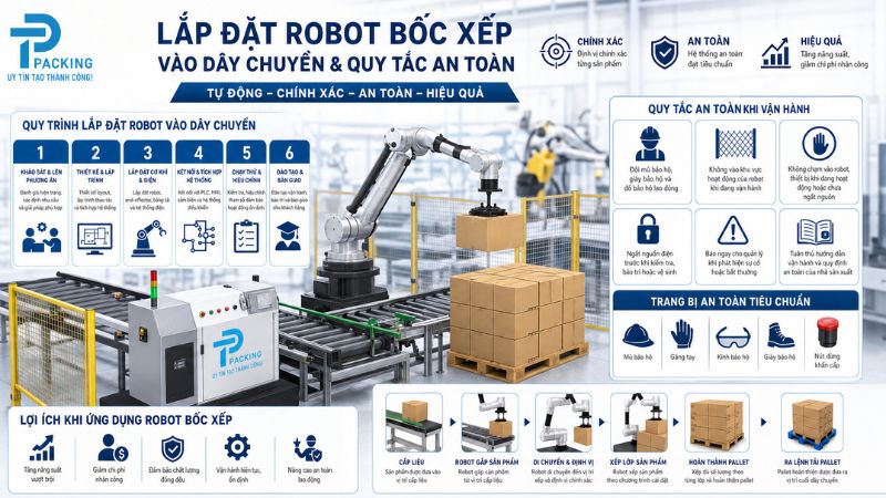 Lắp Đặt Robot Bốc Xếp Vào Dây Chuyền Và Quy Tắc An Toàn