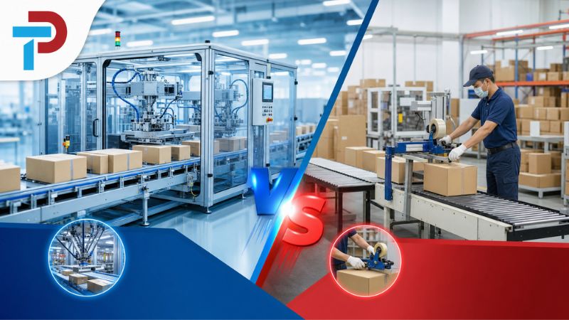 So Sánh Chi Phí Đầu Tư Dây Chuyền Đóng Gói Tự Động Và Bán Tự Động