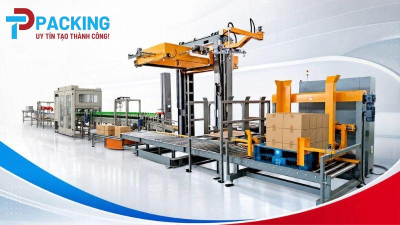 Máy quấn màng co băng chuyền: Cách chọn, tư vấn báo giá & địa chỉ uy tín