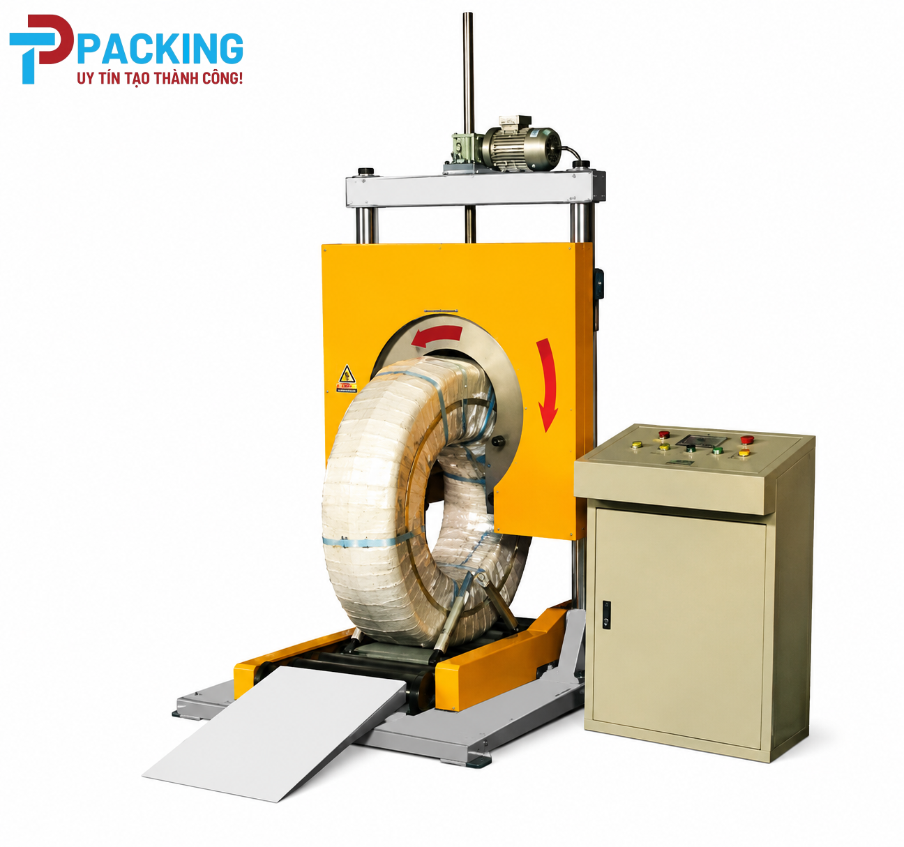Máy quấn cuộn tự động kiểu đứng Tín Phát Packing