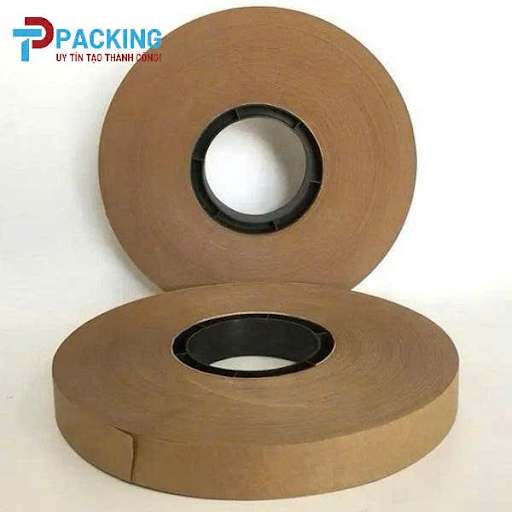 Cuộn băng giấy Kraft nâu dùng để bó buộc hàng hóa