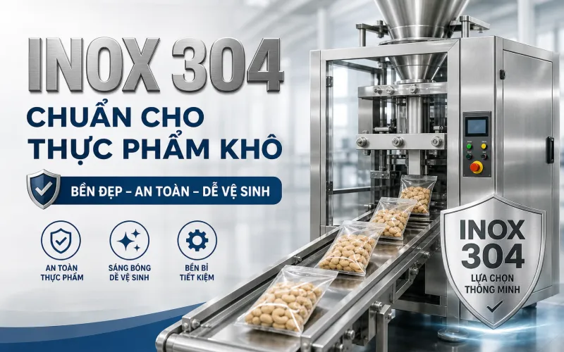 Inox 304: Lựa Chọn “Chuẩn Mực” Cho Máy Đóng Gói Thực Phẩm Khô Inox 304: Lựa Chọn “Chuẩn Mực” Cho Máy Đóng Gói Thực Phẩm Khô