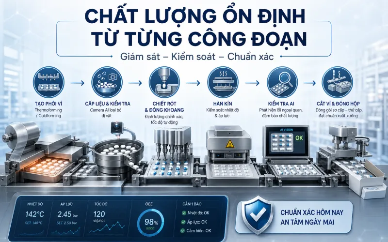 Nguyên Lý Hoạt Động Và Quy Trình Vận Hành Của Blister Packaging Line Nguyên Lý Hoạt Động Và Quy Trình Vận Hành Của Blister Packaging Line