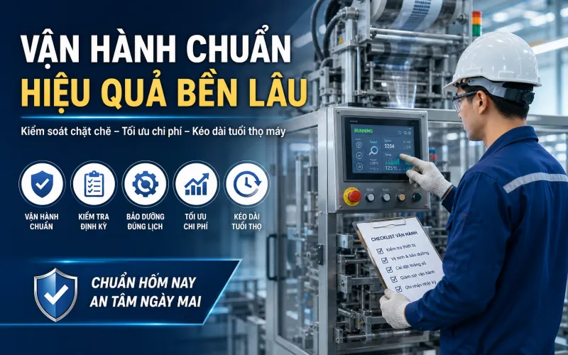 Quy Trình Vận Hành & Tối Ưu Hóa Hiệu Quả Máy Đóng Gói Công Nghiệp