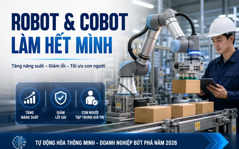 Ứng dụng Robot đóng gói và Cobot: Tăng cường linh hoạt, hiệu suất và khả năng làm việc cùng con người.